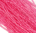 БП044НН23 Хрустальные бусины "рондель", цвет: арбузный розовый прозр., 2х3 мм, кол-во: 95-100 шт.