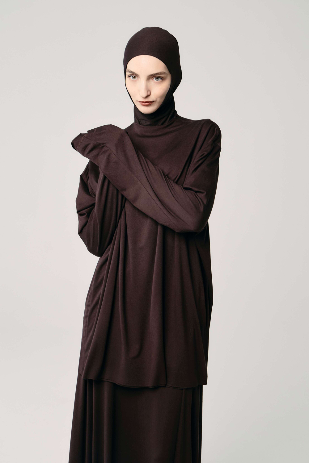 Лонгслив база коричневый