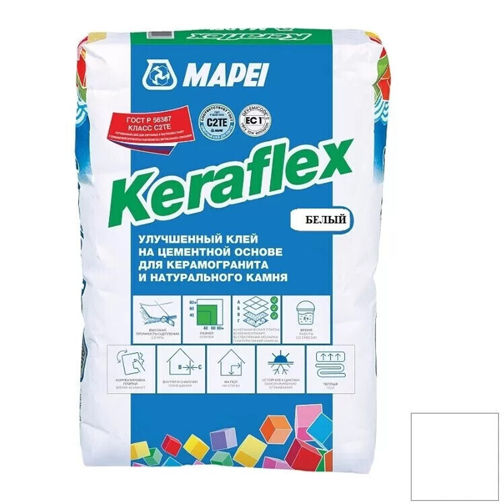 Клей для плитки и камня Mapei Keraflex белый 25 кг