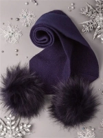 Шарф зимний вязаный с помпонами для детей