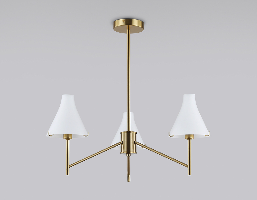 Светильник подвесной LH57131/3 BS/FR латунь/белый матовый E14/3 max 40W D650*590