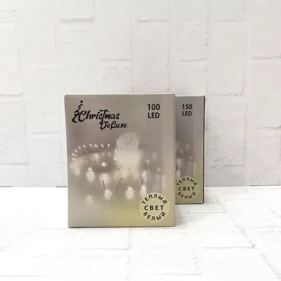 Гирлянда Капли 150 теплых белых макро ламп, 1500 см., 8 режимов, Christmas DeLuxe (87633)