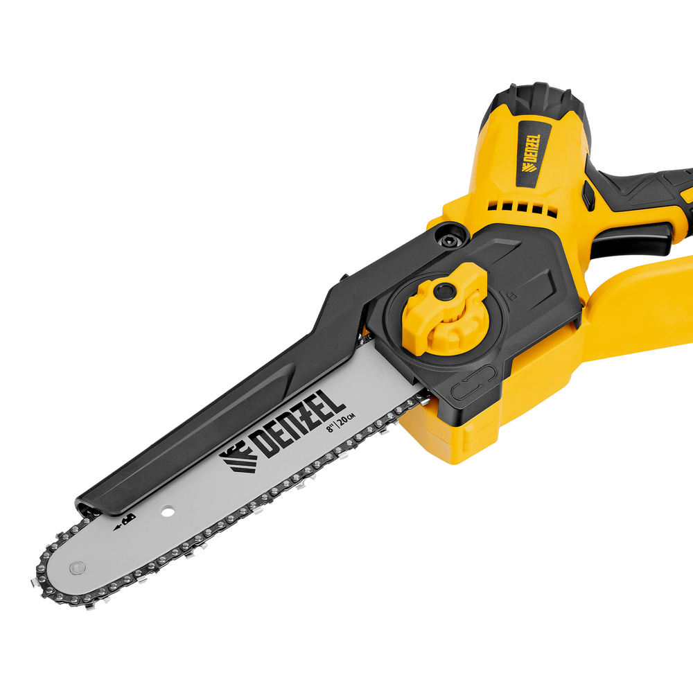 Цепная мини-пила аккумуляторная бесщет., СCS-200BL, шина 200 мм, Li-Ion, 20 В Denzel