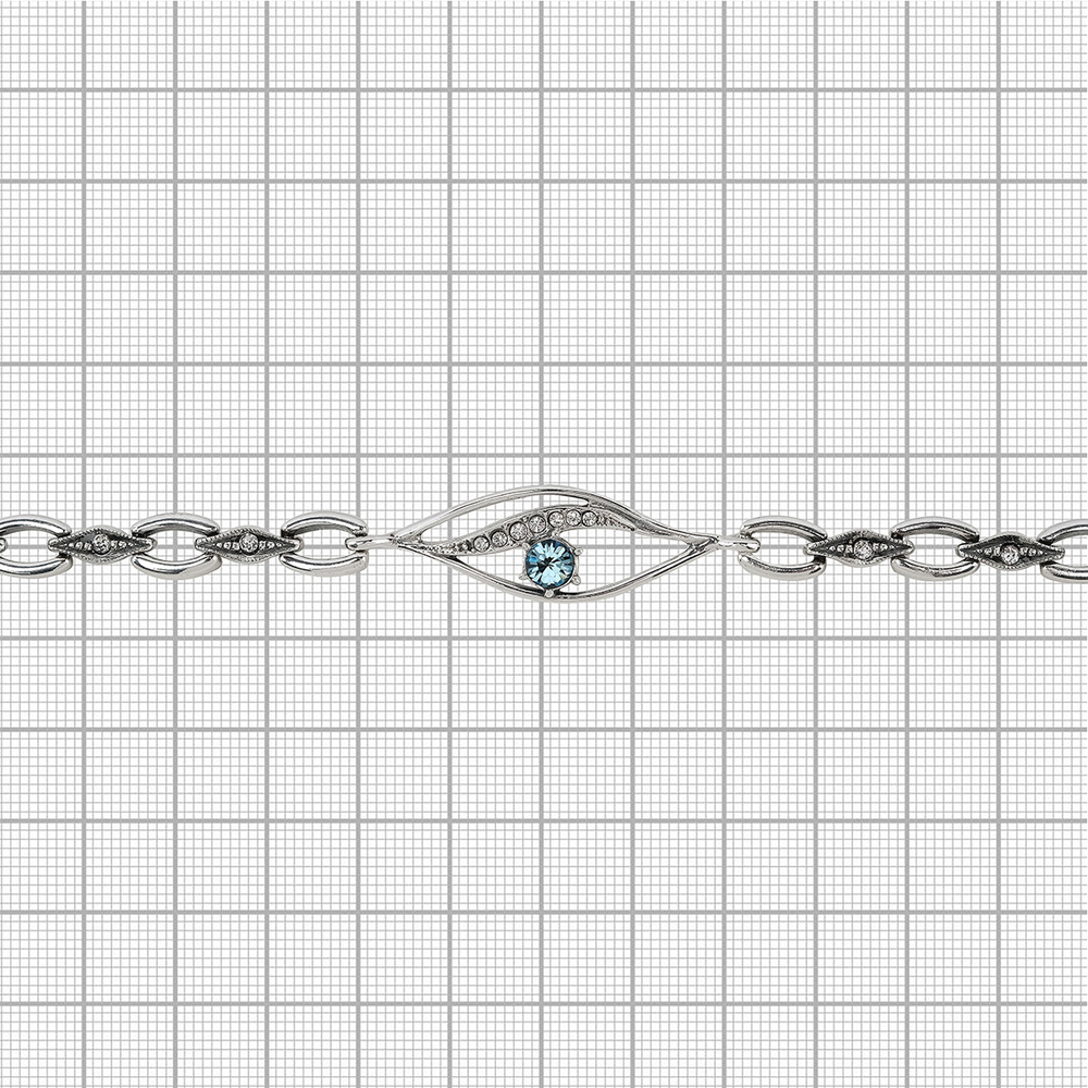 "Торфи" браслет в серебряном покрытии из коллекции "Изумрудные мечты" от Jenavi с замком пряжка