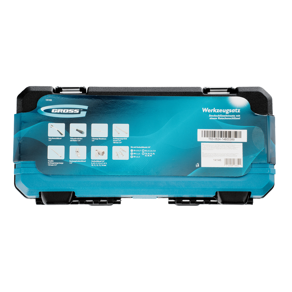 Набор инструментов, 1/4", CrV, 120 зубьев, 42 предмета Gross