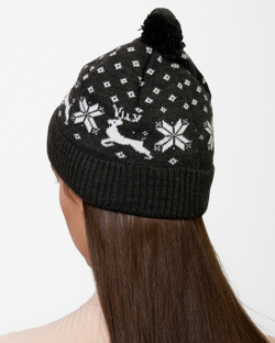 Женская шапка PRIVAL  с отворотом Скандинавия-7  серый