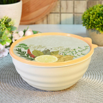 Миска 1,55л с крышкой, с декором "Wave", светло-серый