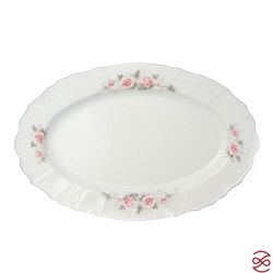 Блюдо овальное Bernadotte Серая роза платина 39 см