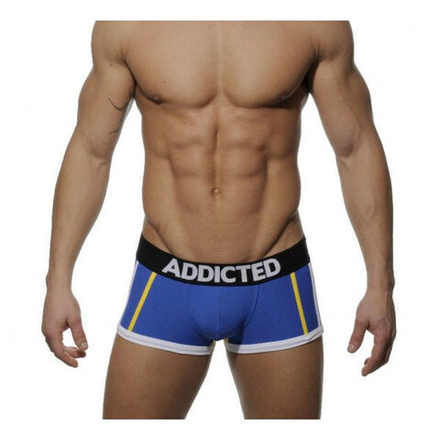 Мужские трусы боксеры синие с желтым Addicted Boxer