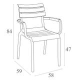 Кресло пластиковое Siesta Contract Paris, бежевый