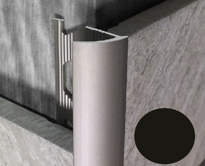 Алюминиевый С-образный профиль для наружных углов чёрный RJ