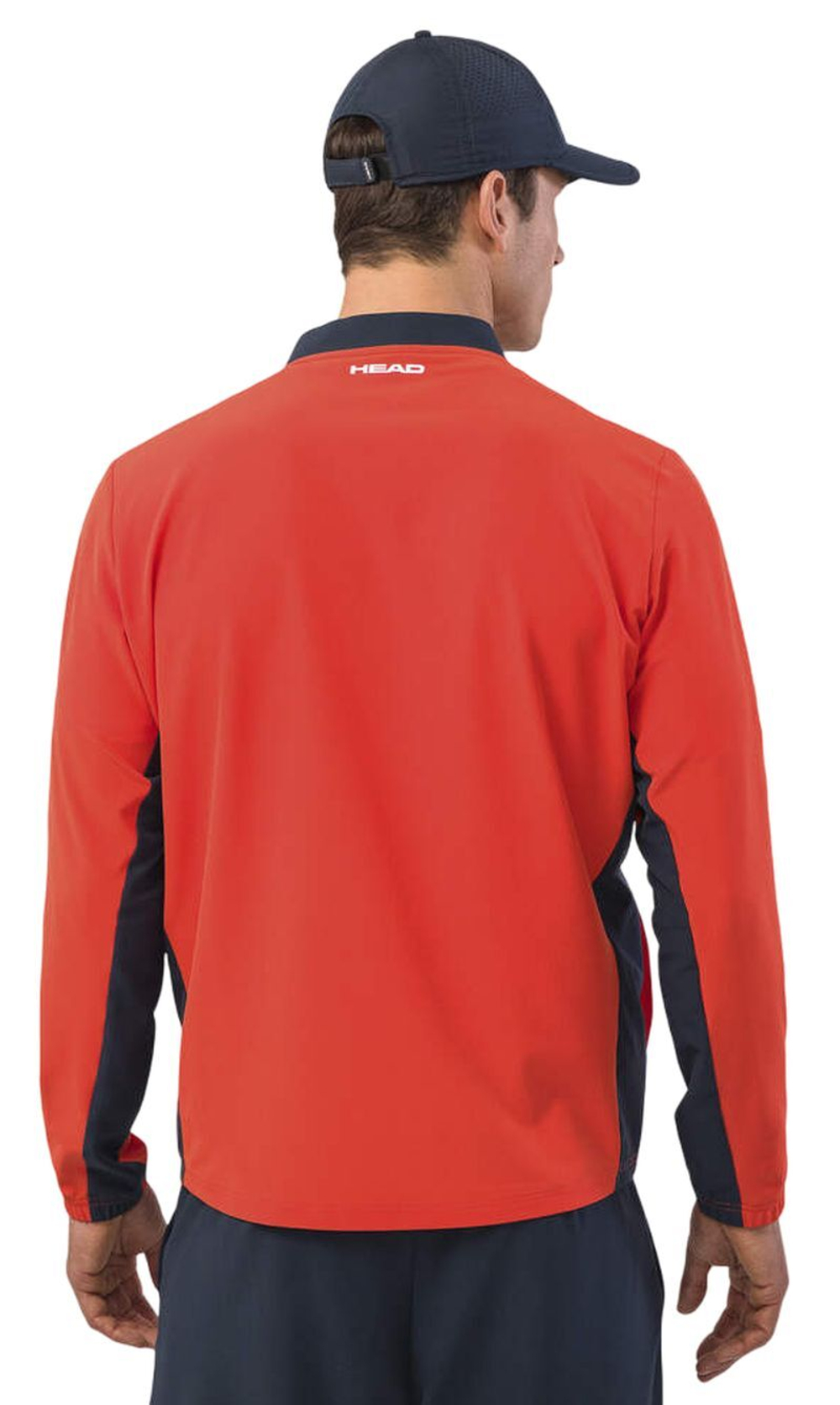 Мужская теннисная кофта Head Breaker Jacket - оранжевый/темно-синий