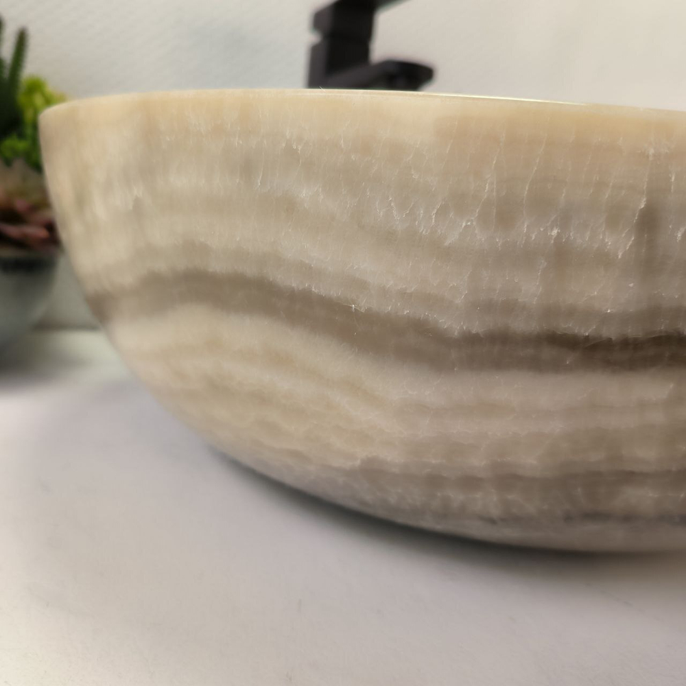 Раковина из оникса Bowl Grey TinLip BO-62975 45*45*15 43