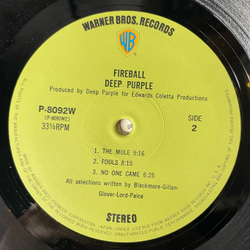 Винтажная виниловая пластинка LP Deep Purple Fireball (Япония 1971) (Без Оби) (Первый Пресс, Болотный Ворнер)