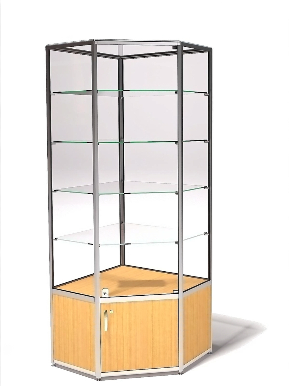 Витрина демонстрационная без фриза угловая ВДА-02/07у