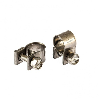 Хомуты металлические, MINI 8-10 мм, ширина 9 мм, винтовой, W4, 2 шт Сибртех