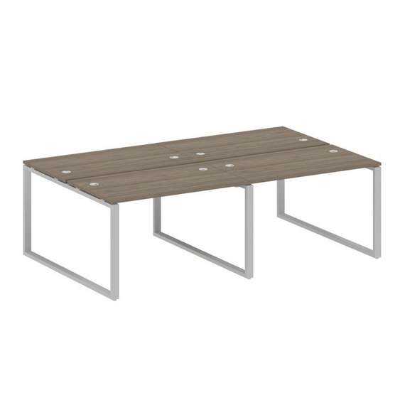 Metal System Рабочая станция на 4 места на О-образном м/к БО.СМ-4.2 Вяз Благородный/Металл Серый 240