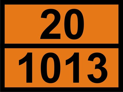 Наклейка "Углекислый газ (углерода диоксид) 20 / 1013" ДОПОГ