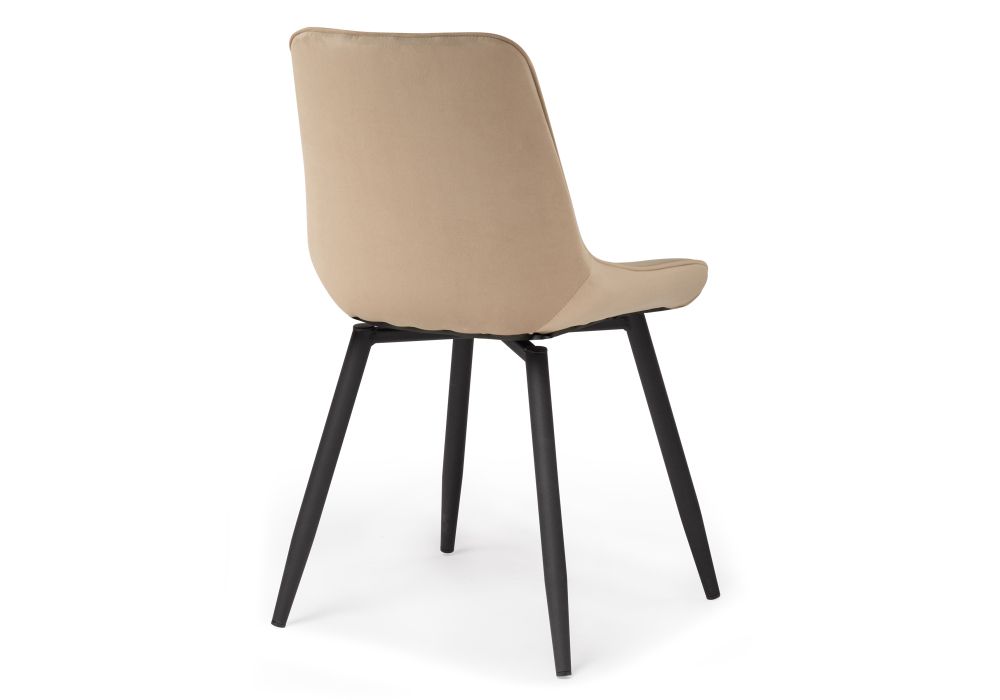 Стул на металлокаркасе Седа крутящийся велюр бежевый / черный