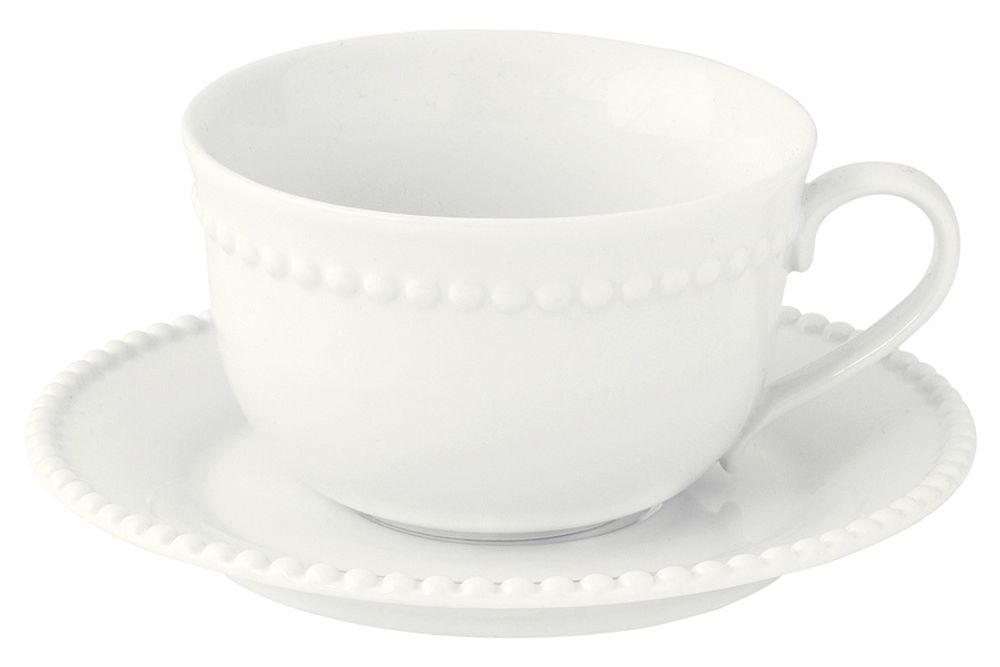 Чашка с блюдцем Tiffany, белая, 250 мл
