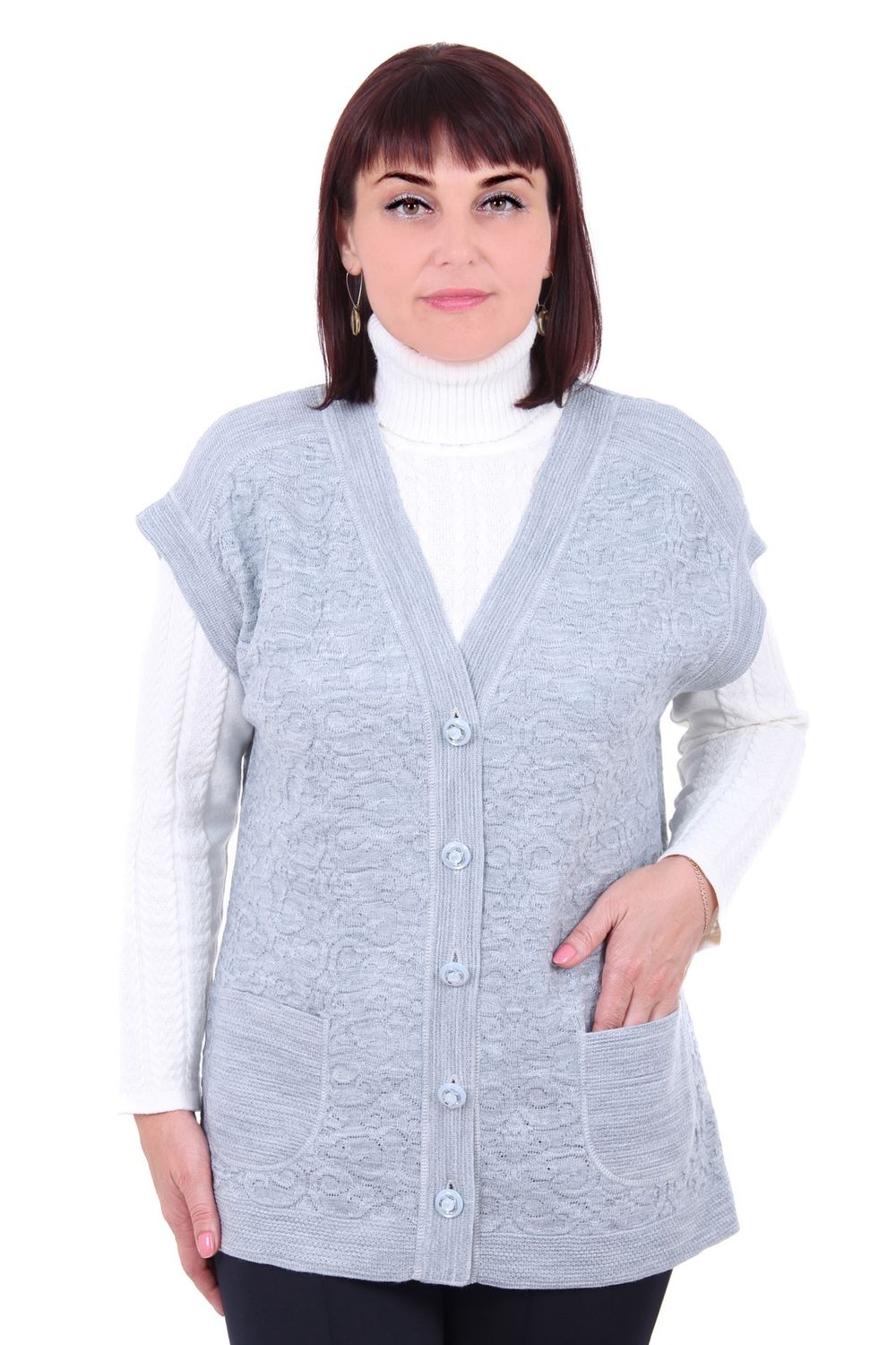 Жилет женский 027 15 (Серый) Olsarri (Акция)