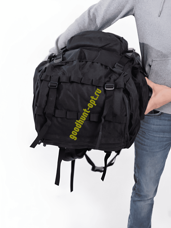Тактический военный походный каркасный рюкзак 100 л Черный