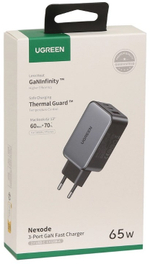 Зарядное устройство Ugreen CD244 USB Type-C, USB серый