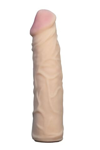 Телесная насадка Harness из неоскин - 21 см. (Цвет: телесный)