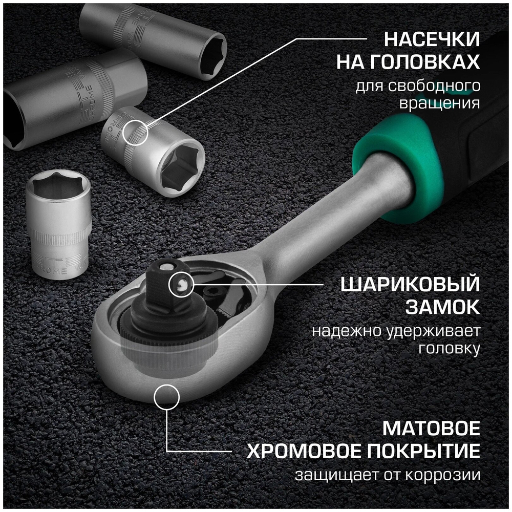 НАБОР ИНСТРУМЕНТОВ STELS 1/2  1/4 76ПРЕДМ 14104