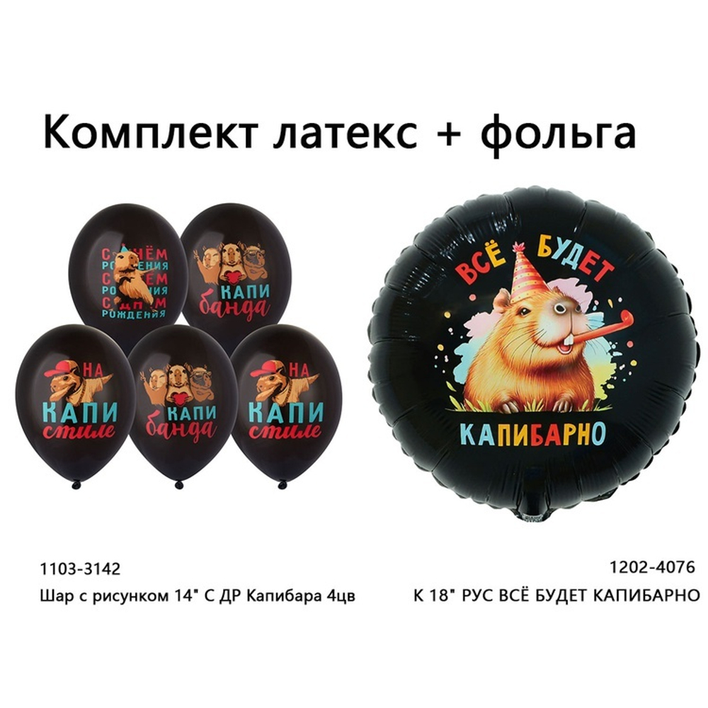 Латексный шар «С Днем Рождения. Капибара», 36 см