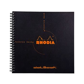 Блокнот Rhodia Classic Reverse Book на спирали 21х21 в точку 80 гр черный (193639C)