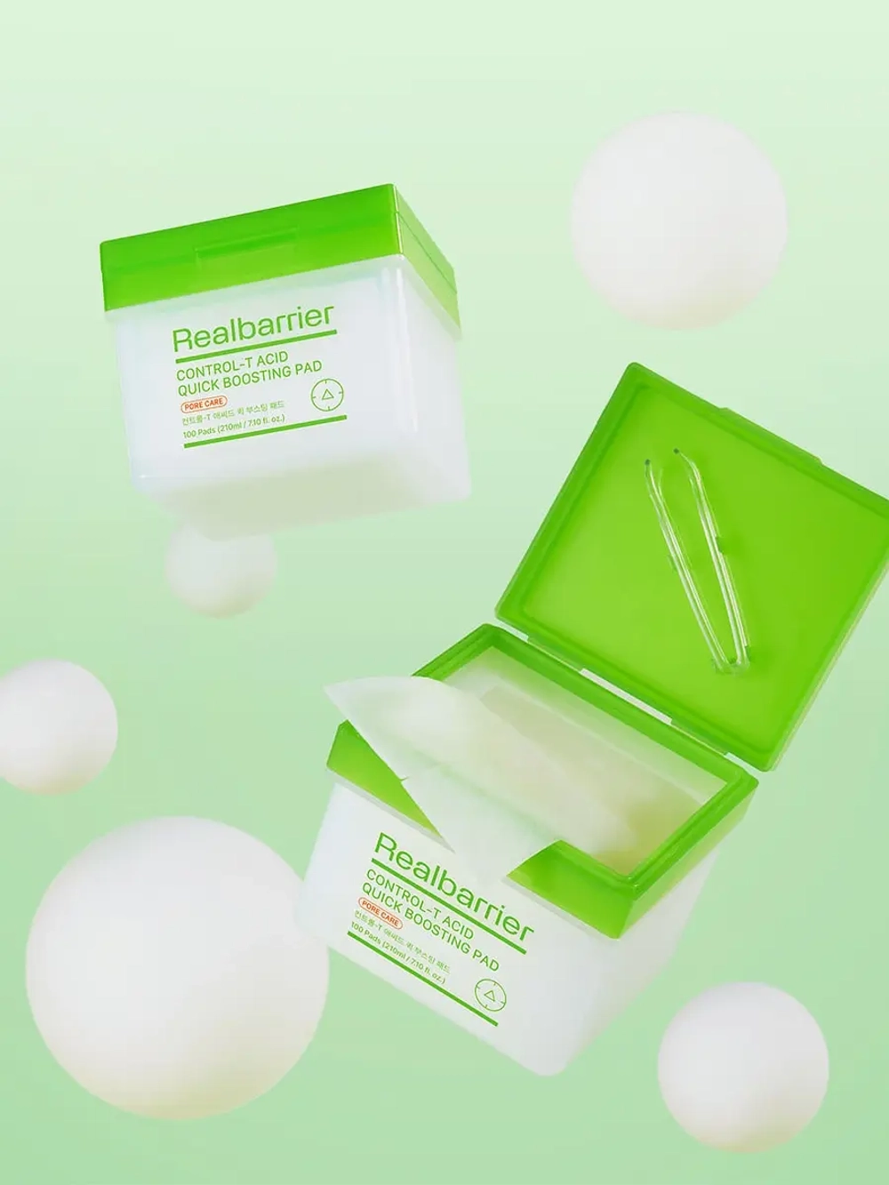 Real Barrier Отшелушивающие пэды для сужения пор и сияния кожи Control-T Acid Quick Boosting Pad 100 шт