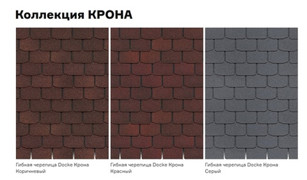 Гибкая черепица Döcke PIE Standard/КРОНА Коричневый/Красный/Серый
