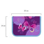 Пенал TIGER FAMILY 1 отделение, ткань, "Rhythmic Butterfly", 20х14х4 см, 228956, TGCP-007C1E