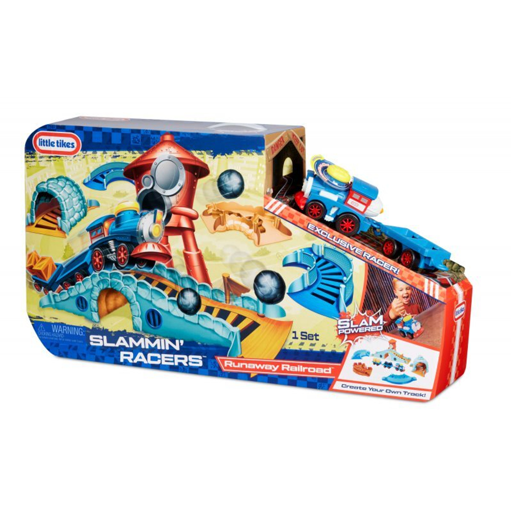 Little Tikes - локомотив Slammin &#39;Racers с вагонами Arena с поездом 649516