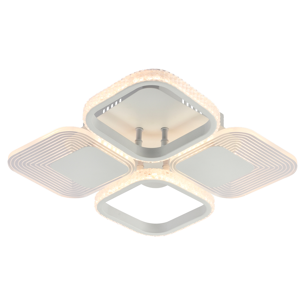 Светодиодный светильник 45Вт, 4000Лм, 3000К-6000К,Ra>80, ИК-пульт, плавная регулировка мощности, изменение цветовой температуры, ночник, металл/акрил, белый