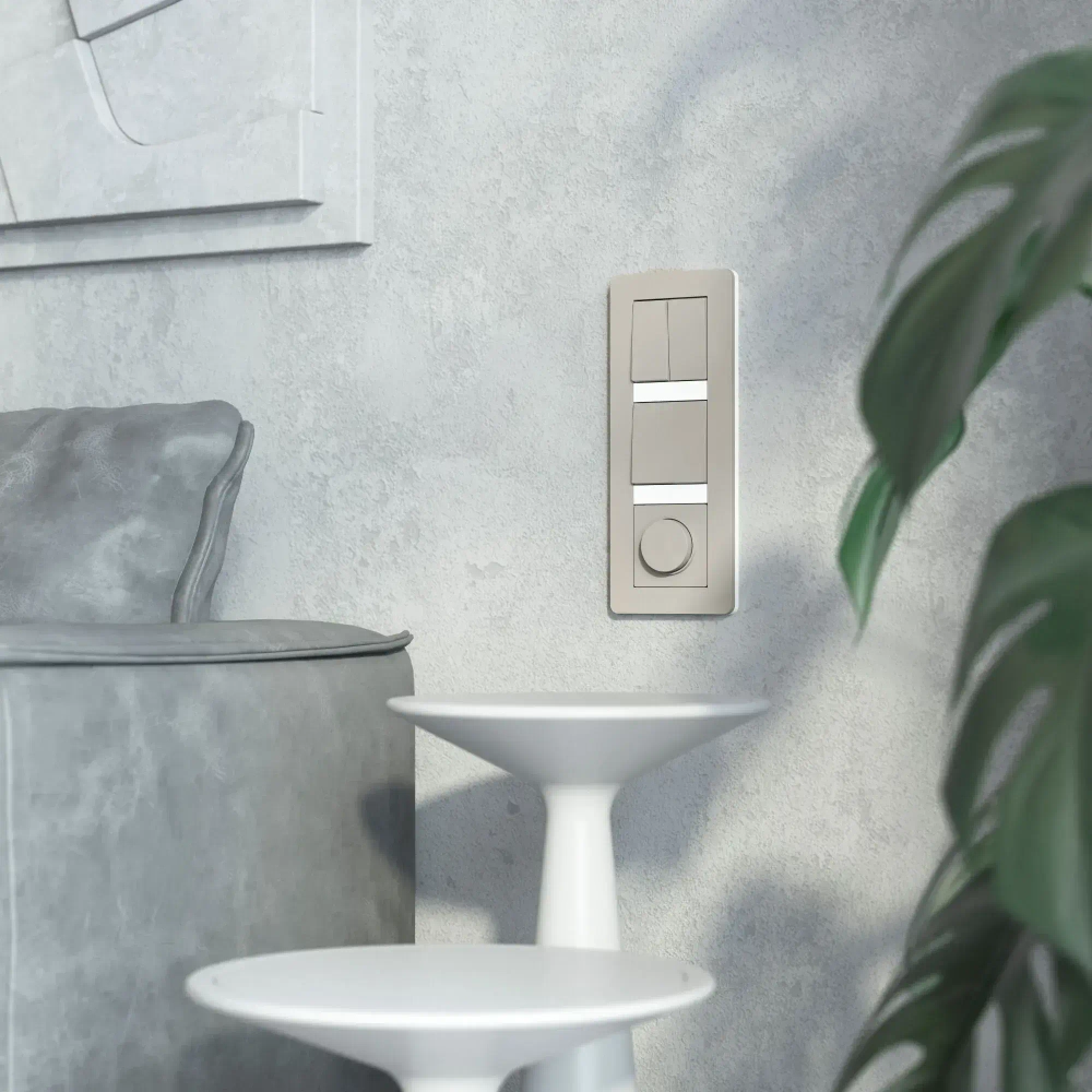 Выключатель двухклавишный проходной (дымчатый) W1222004