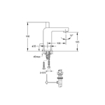 Смеситель для раковины Steinberg Серия 120 с керамическим картриджем, со сливным гарнитуром 1/4“,с гибкими шлангами 3/8“, хром 120 1000