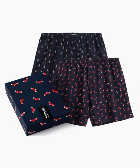 Трусы (2 шт) мужские семейные Atlantic 2GMB-010, хлопок, темно-синий