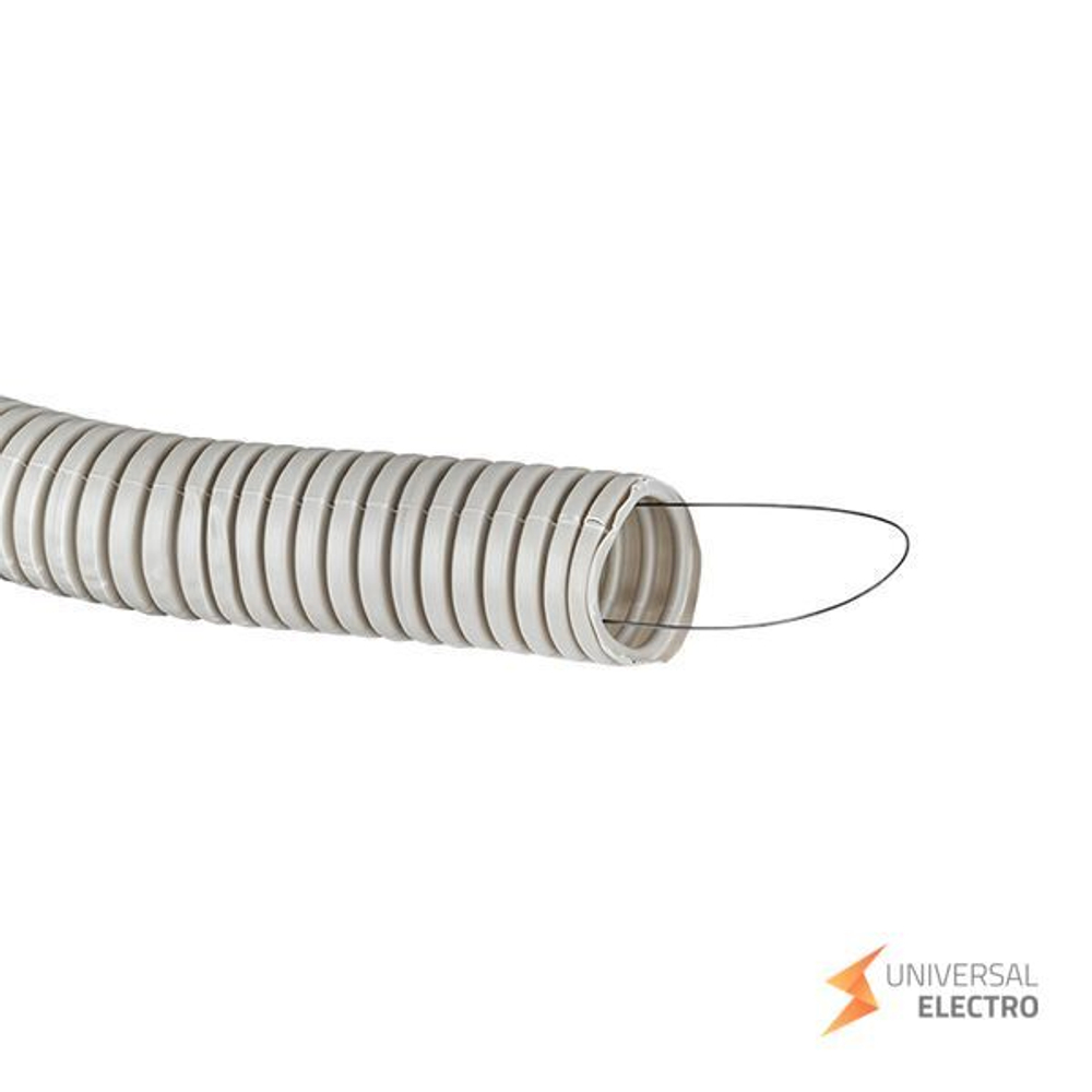 Труба гофр, ПВХ с протяжкой d32 мм (30 м) серая EKF-Plast