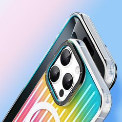 Усиленный прозрачный чехол (Gradient Rainbow) с поддержкой MagSafe от Dux Ducis для iPhone 16 Pro Max, серия Zest Series Case