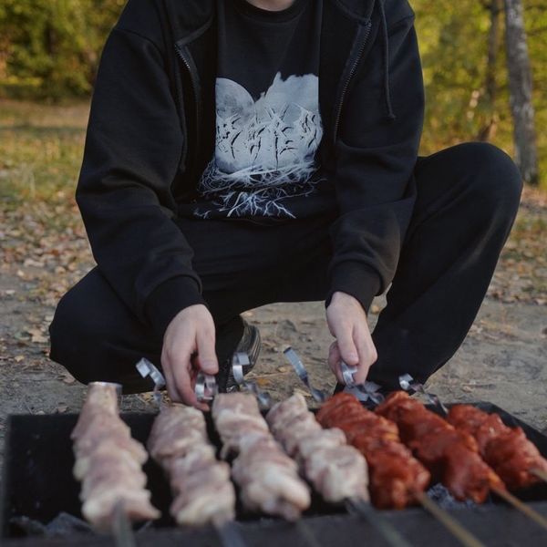 Худи на молнии оверсайз #7 черный - фото 7