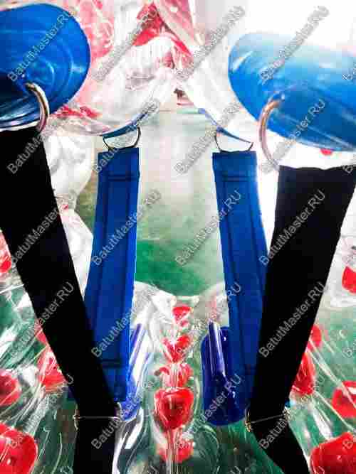 Бампербол ТПУ, диаметр 1,2 м, с красными держателями