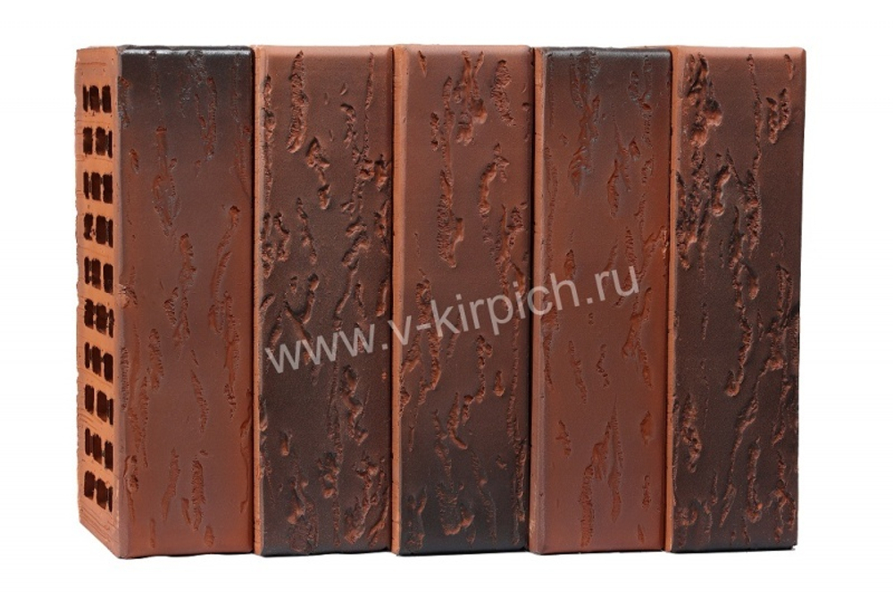 Кирпич лицевой Воротынский одинарный кортен, флеш руст
