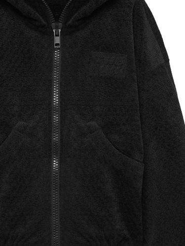 Черная флисовая куртка-худи