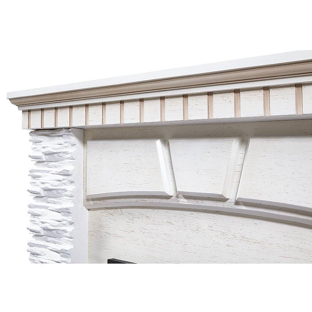 Каминокомплект:Очаг Electrolux EFP/P-1020LS с порталом Porto Classic камень белый, шпон беленый дуб