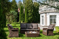 "Гляссе" лаунж-зона из искусственного ротанга, цвет коричневый