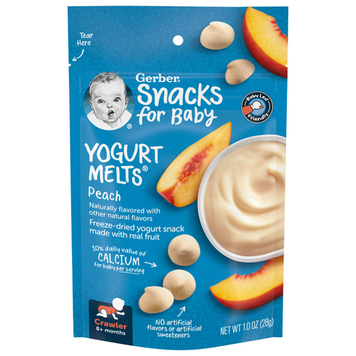 Gerber, Yogurt Melts, снек для малышей, от 8 месяцев, персик, 28 г (1 унция)