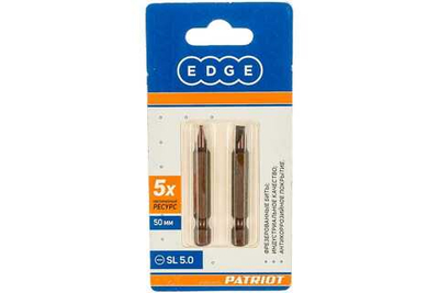 Бита EDGE by PATRIOT SL5,0, сталь S2, длина 50 мм, 2шт в блистере