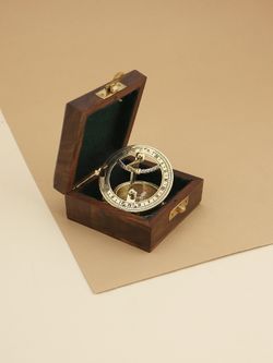 Nautical Морской компас в деревянном футляре